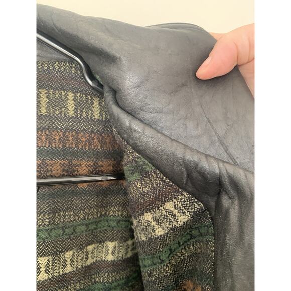 New River Mens LARGE Black Lamb Leather Heavy Weight Coat Lambskin Vintage - Picture 16 of 16